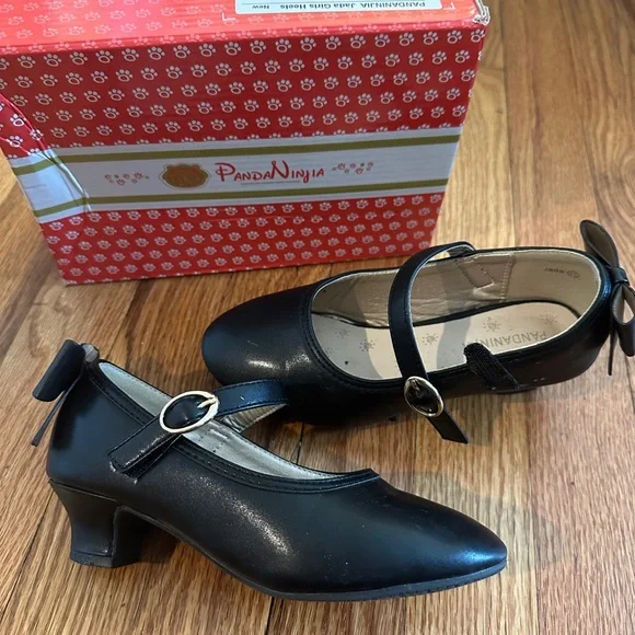pandaninjia Shoes Size Black Girls Heels With Bow Poshmark